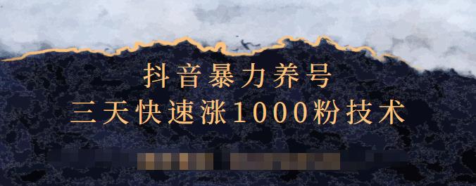抖音暴力养号，三天快速涨1000粉技术【视频课程】-华创网