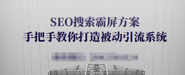 SEO搜索霸屏方案，手把手教你打造被动引流系统【视频课程】-华创网