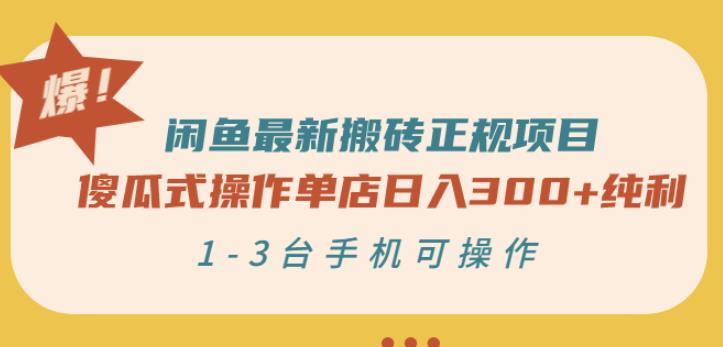 闲鱼最新搬砖正规项目：傻瓜式操作单店日入300 纯利，1-3台手机可操作-华创网