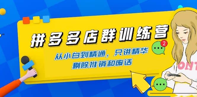 拼多多店群训练营：从小白到精通，只讲精华，剔除推销和废话-华创网