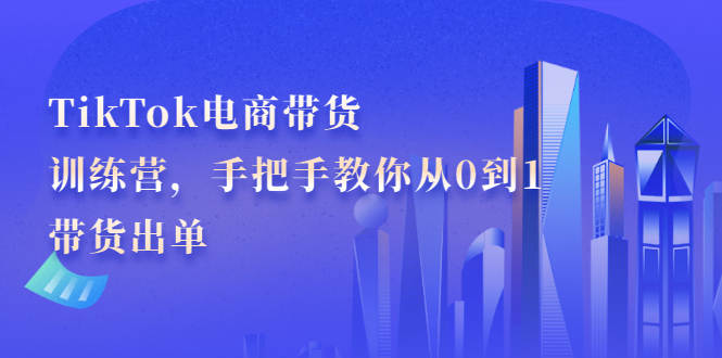 TikTok电商带货训练营，手把手教你从0到1带货出单-华创网