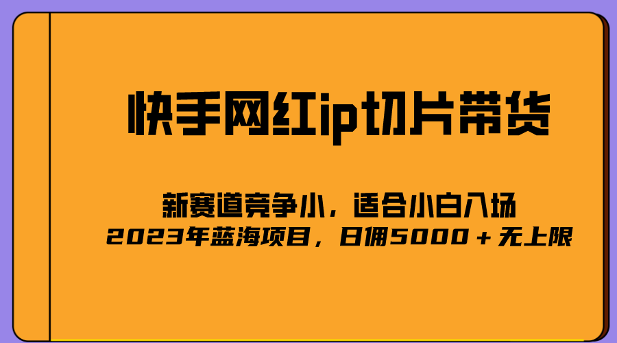 2023爆火的快手网红IP切片，号称日佣5000＋的蓝海项目，二驴的独家授权-华创网