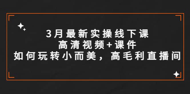 3月最新实操线下课高清视频 课件，如何玩转小而美，高毛利直播间-华创网