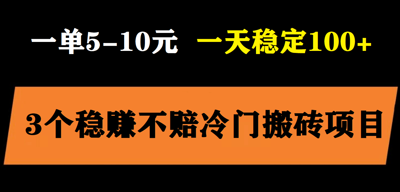 3个最新稳定的冷门搬砖项目，小白无脑照抄当日变现日入过百-华创网