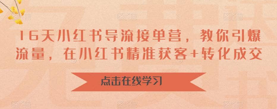 16天-小红书 导流接单营，教你引爆流量，在小红书精准获客 转化成交-华创网