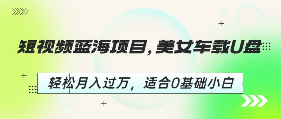 短视频蓝海项目，美女车载U盘，轻松月入过万，适合0基础小白-华创网