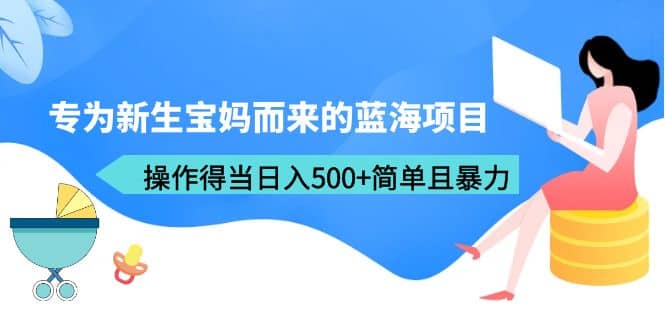 专为新生宝妈而来的蓝海项目，操作得当日入500 简单且暴力（教程 工具）-华创网