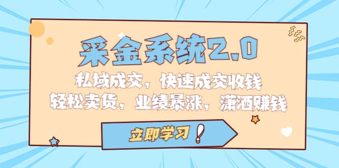采金 系统2.0，私域成交，快速成交收钱，轻松卖货，业绩暴涨，潇洒赚钱-华创网
