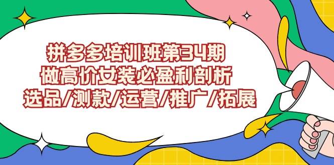拼多多培训班第34期：做高价女装必盈利剖析  选品/测款/运营/推广/拓展-华创网