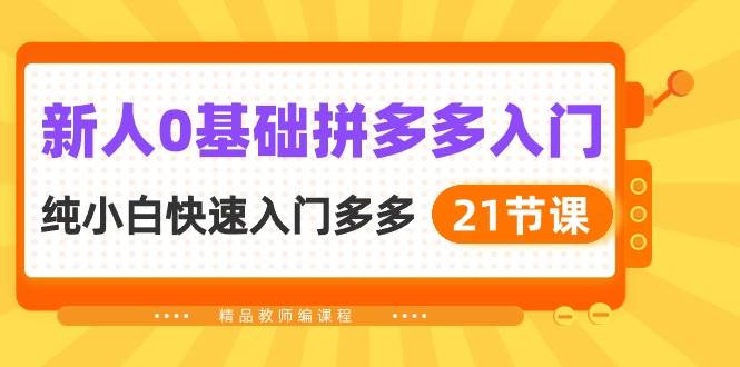 新人0基础拼多多入门，纯小白快速入门多多（21节课）-华创网