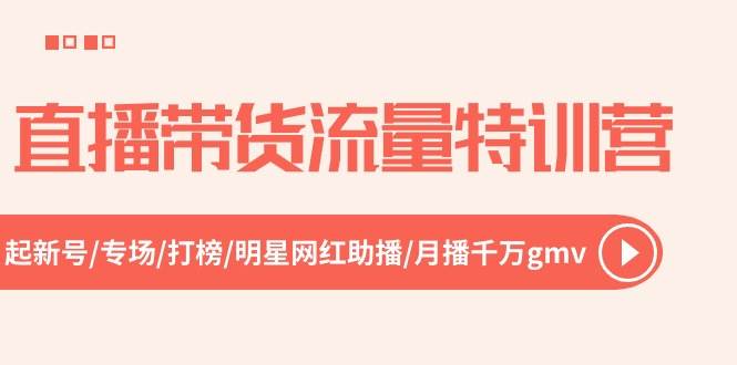 直播带货流量特训营，起新号-专场-打榜-明星网红助播 月播千万gmv（52节）-华创网