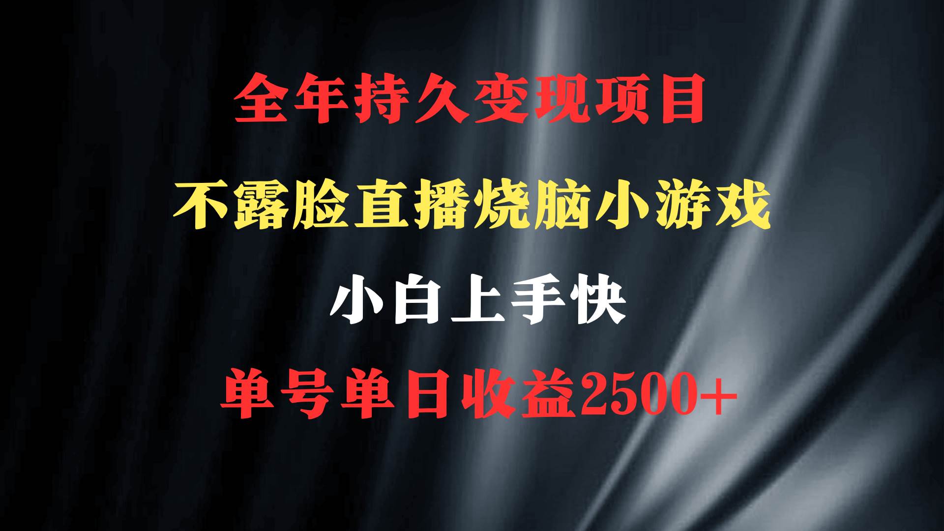 2024年 最优项目，烧脑小游戏不露脸直播  小白上手快 无门槛 一天收益2500+-华创网