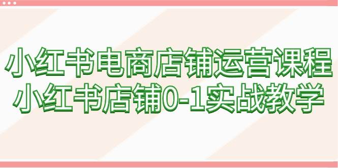 小红书电商店铺运营课程，小红书店铺0-1实战教学（60节课）-华创网