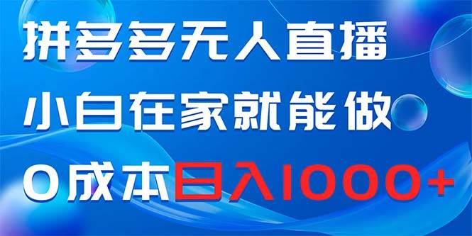 拼多多无人直播，小白在家就能做，0成本日入1000+-华创网