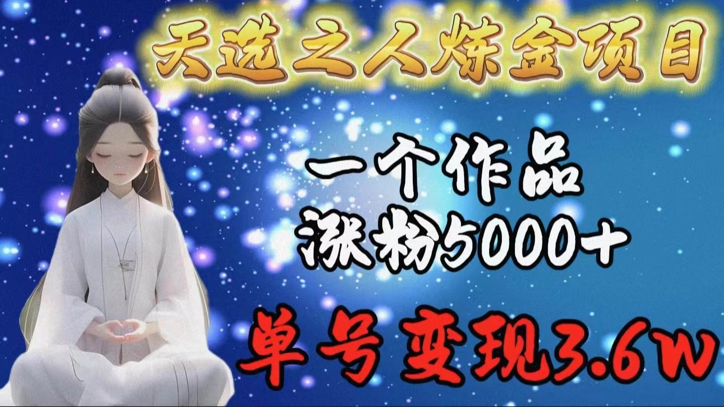 天选之人炼金项目，一个作品涨粉5000+，单号变现3.6w-华创网