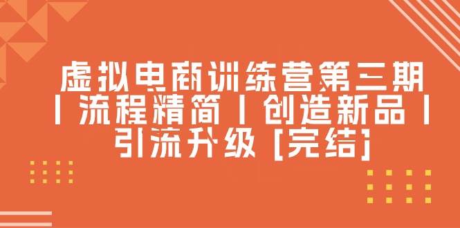虚拟电商训练营第三期丨流程精简丨创造新品丨引流升级 [完结]-华创网