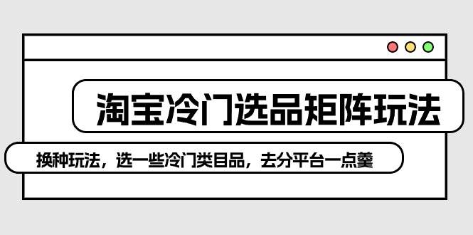 淘宝冷门选品矩阵玩法：换种玩法，选一些冷门类目品，去分平台一点羹-华创网