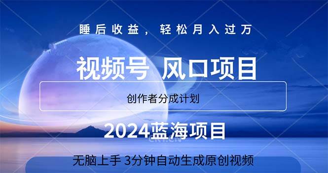 2024蓝海项目，3分钟自动生成视频，月入过万-华创网