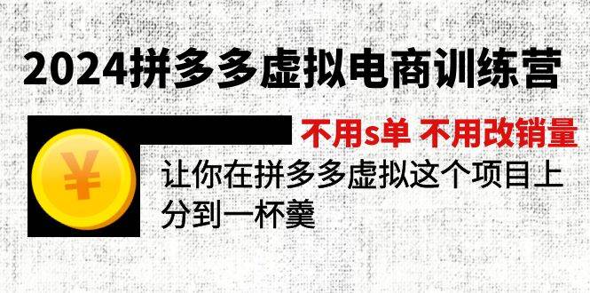 2024拼多多虚拟电商训练营 不s单 不改销量  做虚拟项目分一杯羹(更新10节)-华创网