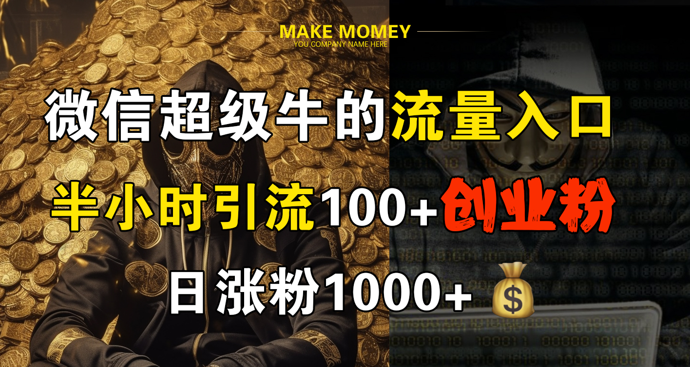 微信超级牛的流量入口，半小时引流100+创业粉，日涨粉1000+-华创网