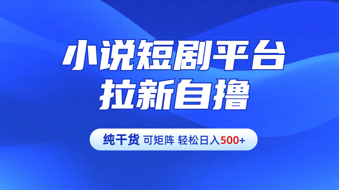 【纯干货】小说短剧平台拉新自撸玩法详解-单人轻松日入500+-华创网