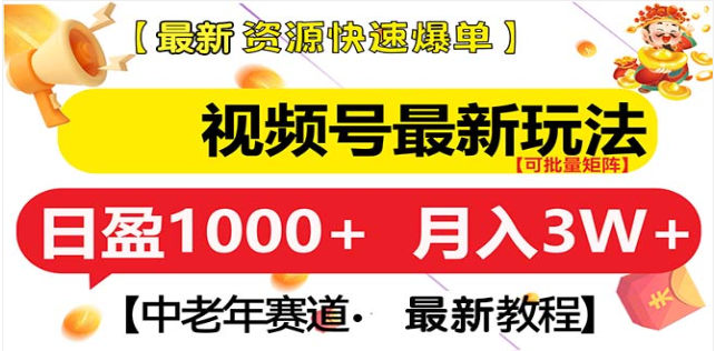 视频号独家玩法，老年养生赛道，无脑搬运爆款视频，日入1000+-华创网