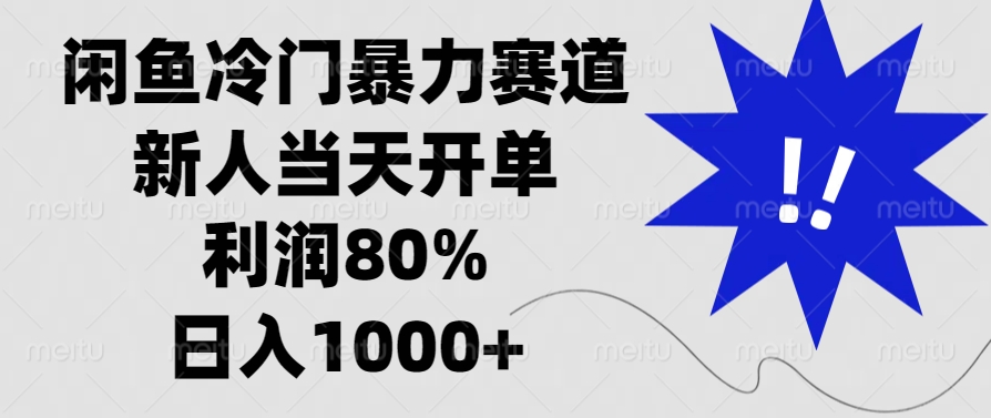 闲鱼冷门暴力赛道，利润80%，日入1000+新人当天开单，-华创网