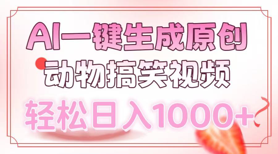 AI一键生成原创动物搞笑视频，轻松日入1000+-华创网