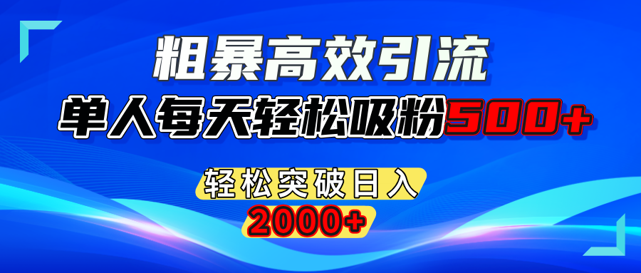 粗暴高效引流,单人每天轻松吸粉500+,轻松突破日入2000+-华创网